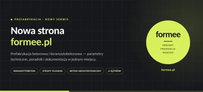 Nowa strona formee.pl – prefabrykacja betonowa opisana językiem projektanta