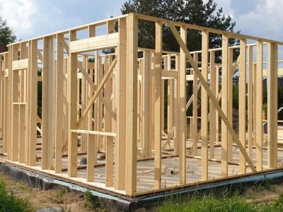 Konstrukcja ściany szkieletowej drewnianej